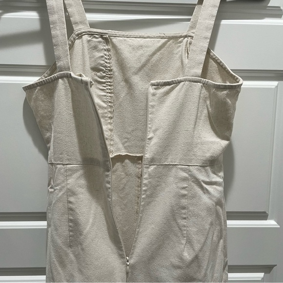 Sky and Sparrow Beige Linen Blend Sleeveless Jumpsuit - Picture 8 of 9